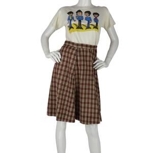 80s Vintage Grunge Preppy Schoolgirl Plaid High Waist Hipster Punk Skirt 26